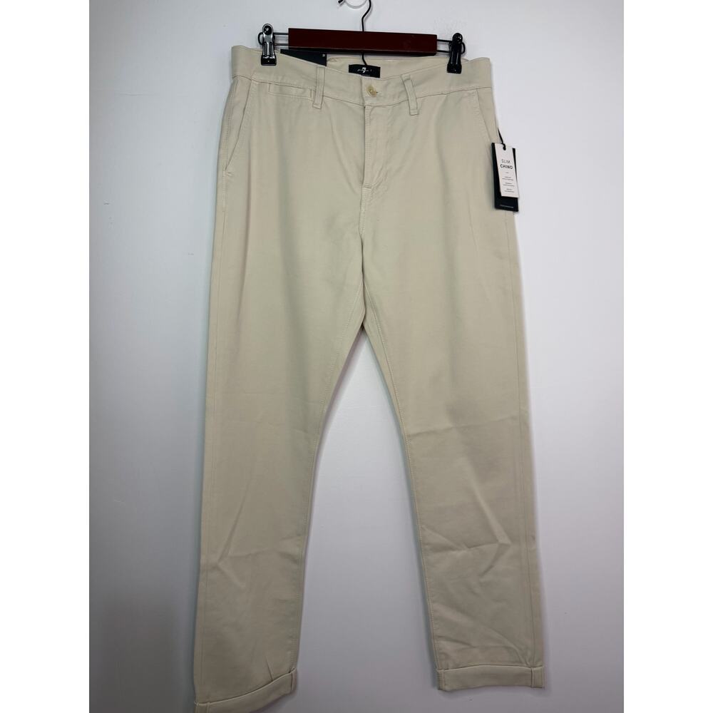 7 for Mankind Chino Slim Mens Khaki Pants Size 31 NWT Inseam 30 inches